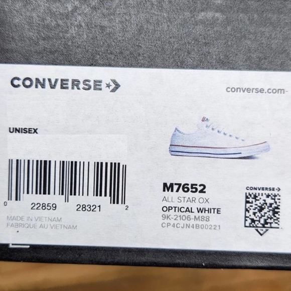 Converse Mens 12 All Star Ox Chuck Taylor White Lace Up Low Top Sneakers - Picture 8 of 9